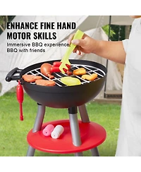 Slickblue 28 Piece Kids Bbq Grill Playset with Pretend Cooking Sound and Light Features