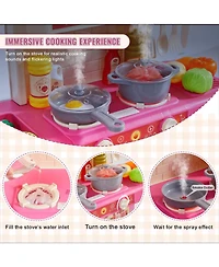 Slickblue Kids Kitchen Playset with 48 Piece Pretend Cooking Accessories for Imaginative Play