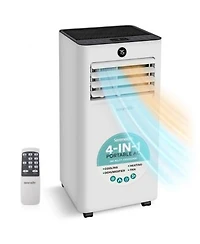 Serenelife Portable Air Conditioner Heater 8000 Btu Ashrae Compact Home A C Unit With Cooling Heating Includes Window Mount Kit White