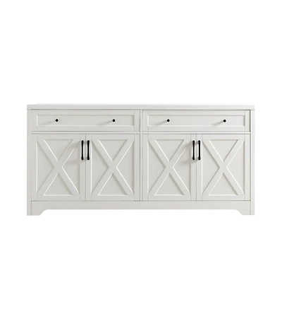 Casainc 61" White Freestanding Base Kitchen Cabinet
