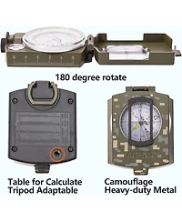 Aofar Military Compass,Af-4580 Lensatic Sighting, Waterproof and Shakeproof with Map Measurer Distance Calculator, Pouch for Camping, Hiking