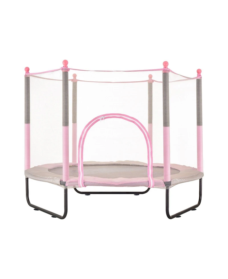 Slickblue Kids Mini Trampoline with Net Indoor Outdoor Toddler Bounce Playset