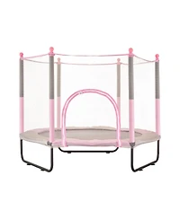 Slickblue Kids Mini Trampoline with Net Indoor Outdoor Toddler Bounce Playset