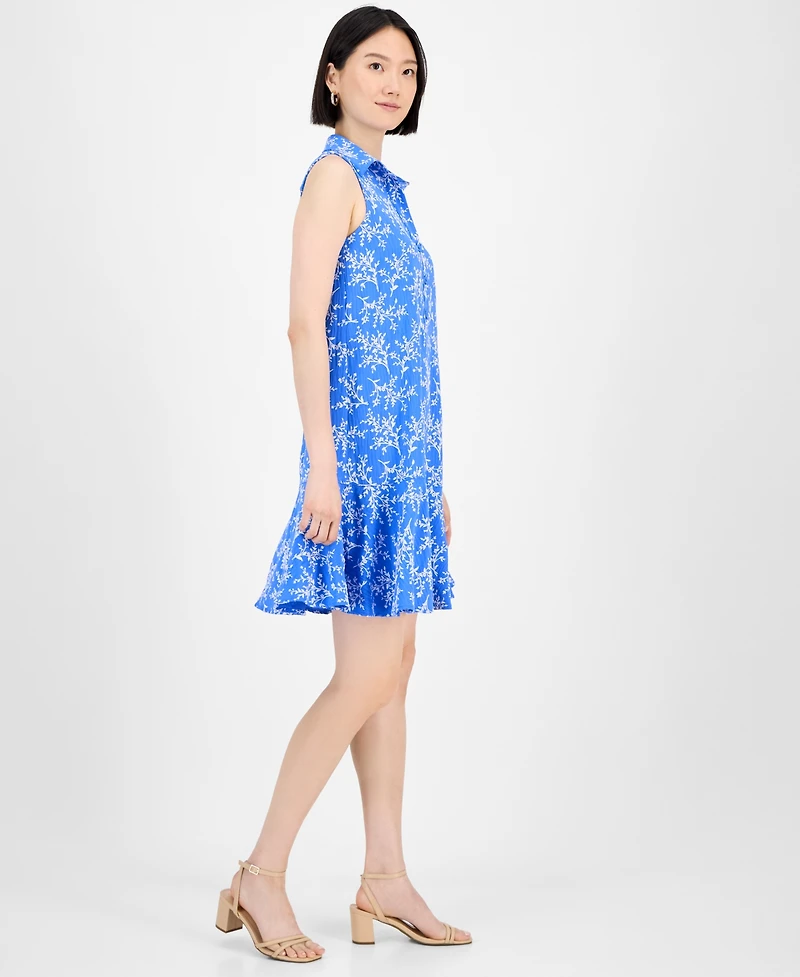 Robbie Bee Women's Spread-Collar A-Line Sleeveless Dress