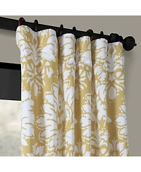 Half Price Drapes Lacuna Sun Floral Printed Cotton Room Darkening Curtain
