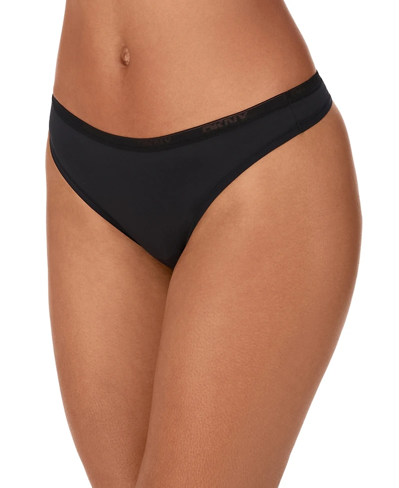 Dkny Women's Low-Rise Cotton Thong Underwear DK8461