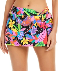Bleu by Rod Beattie Women's Extra Bold Draped Skirted Bikini Bottoms