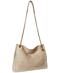 Lauren Ralph Suede Large Bradley Shopper Tote Bag