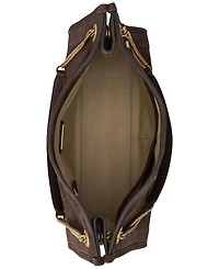 Lauren Ralph Suede Large Bradley Shopper Tote Bag