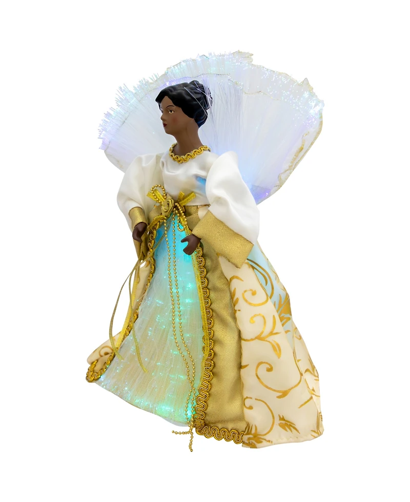 Northlight 12" Lighted Fiber Optic African American Angel Christmas Tree Topper