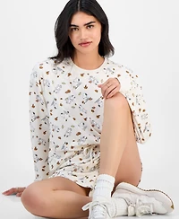 Love Tribe Juniors' Falling Leaves Snoopy Long-Sleeve Shirt