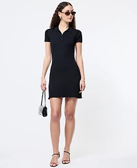 French Connection Women's Ribbed Polo-Collar Mini Dress