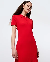 French Connection Women's Ribbed Polo-Collar Mini Dress