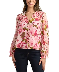 Bcx Juniors' Printed Button-Front Blouse