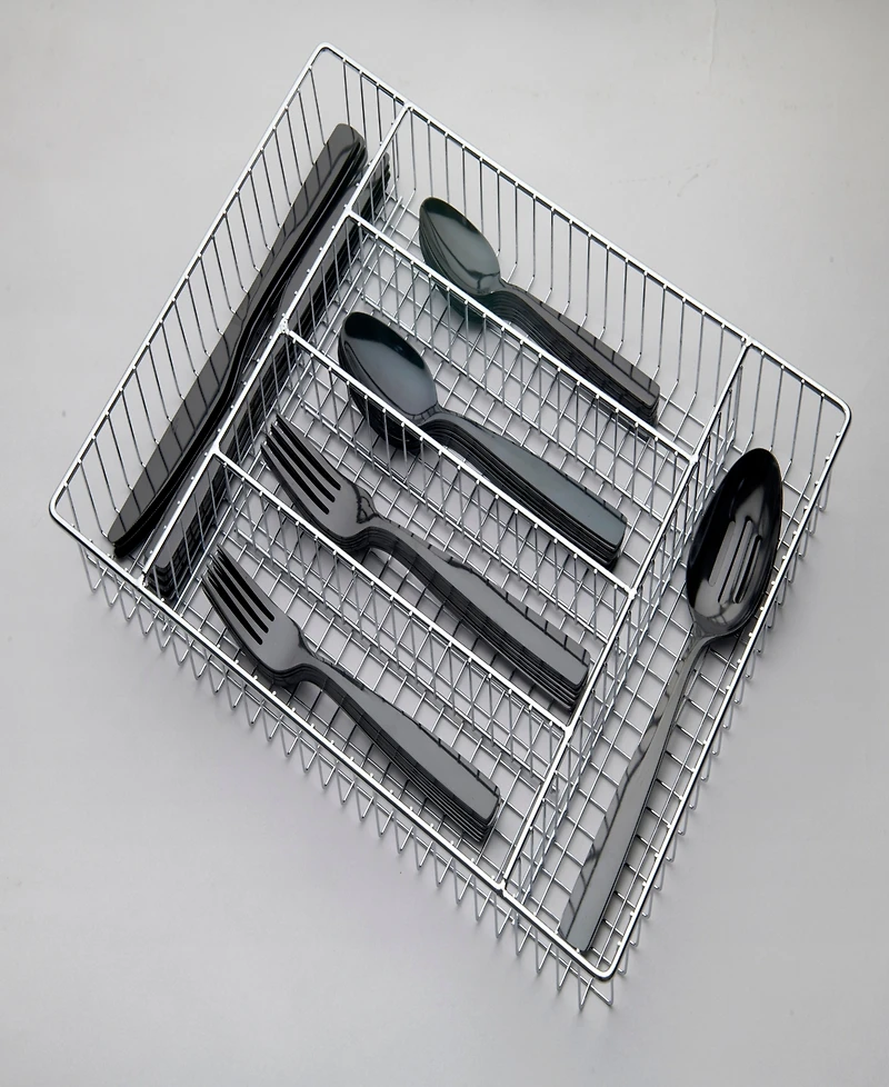 Ornative Kaede 42-Pc. Flatware Set with Wire Caddy, Service for 8