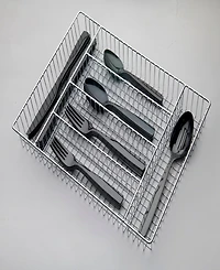 Ornative Kaede 42-Pc. Flatware Set with Wire Caddy, Service for 8