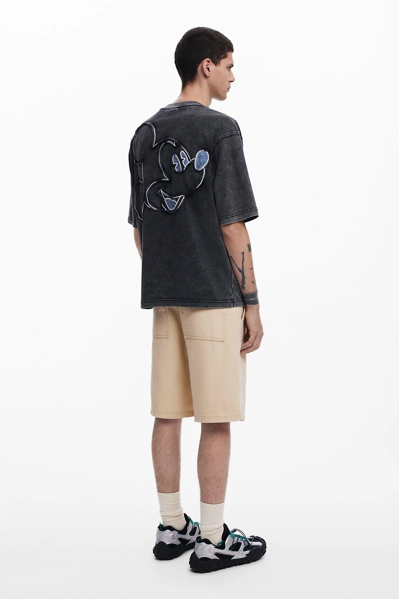Desigual Men's Denim T-shirt Mickey Mouse