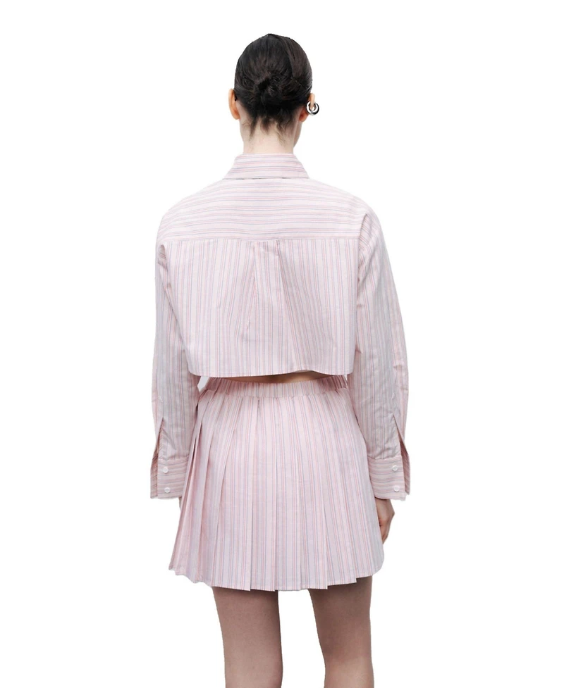 Nocturne Women's Striped Pleated Mini Skirt