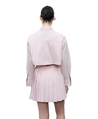 Nocturne Women's Striped Pleated Mini Skirt