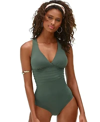 Lascana Women's Strappy Tummy Control One Piece Swimsuit