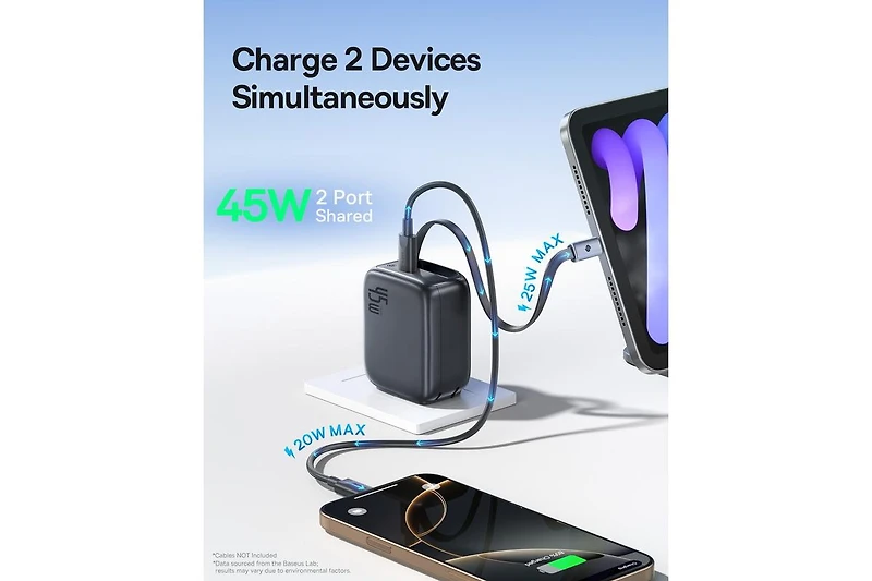 Baseus Enercore with Single Retractable Usb-c Cable Charger 45W