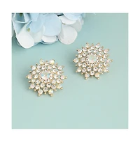 Sohi Women's Gold Snowflake Stud Earrings