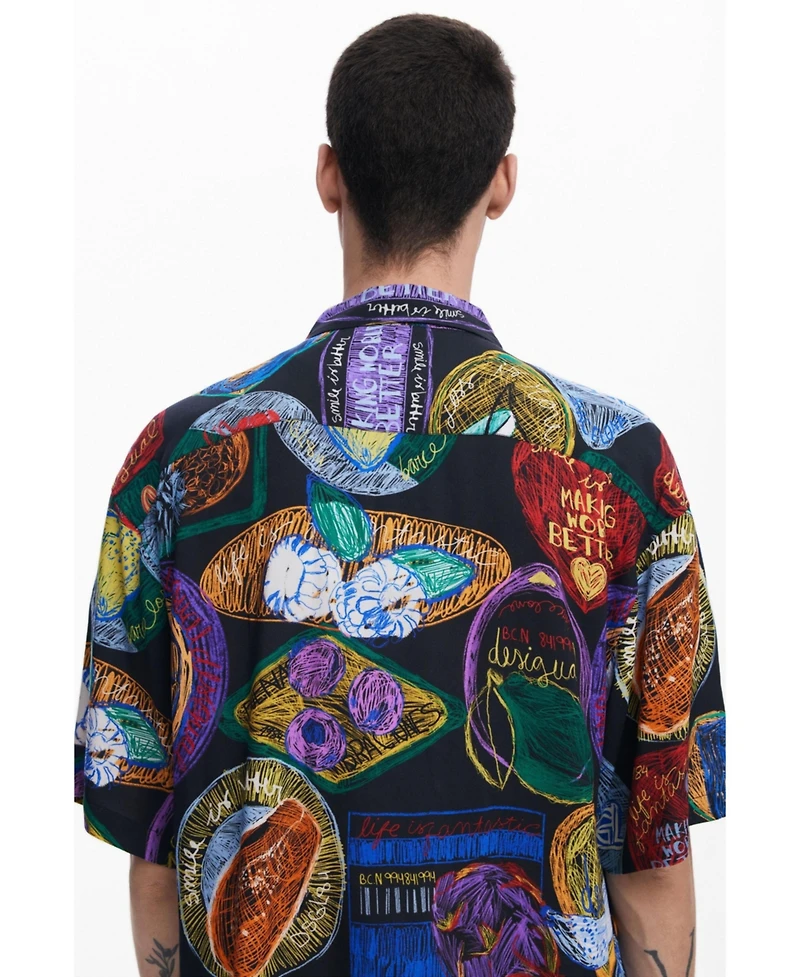 Desigual Men's Short-sleeve shirt with fruits