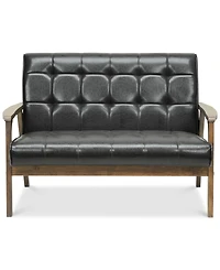 Caden Mid-Century Faux Leather Loveseat