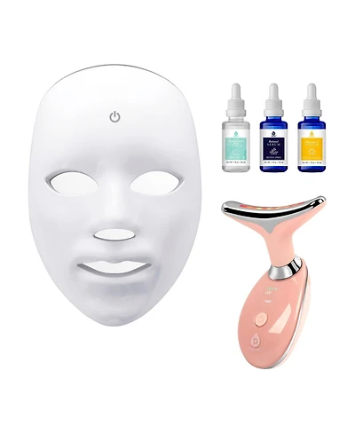 Pursonic Complete Led Skincare Bundle – 7-in-1 Led Face Mask + Sculpting Wand + Anti-Aging Serum Set
