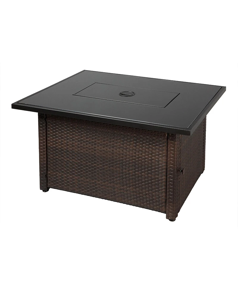 Endless Summer 40,000 Btu Rectangular Lp Gas Outdoor Fire Pit Table, Brown/Black
