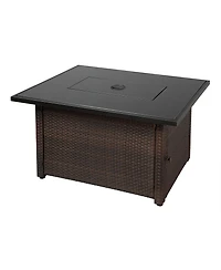 Endless Summer 40,000 Btu Rectangular Lp Gas Outdoor Fire Pit Table, Brown/Black