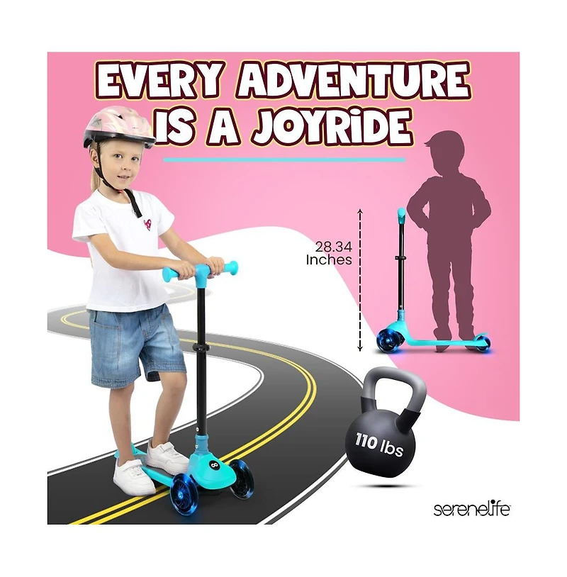 3-Wheel Foldable Kids Scooter - Child Toy Scooter with Built-in Led Wheel Lights