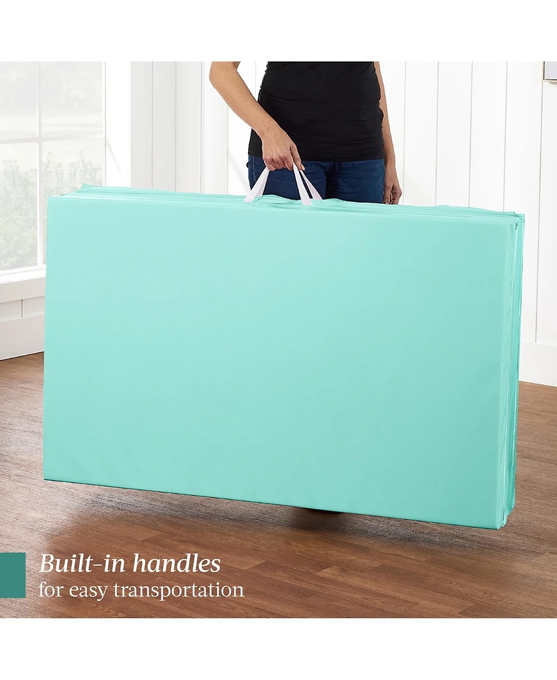Best Choice Products 10ftx4ftx2in Folding Gym Mat 4-Panel w/ Carrying Handles & Balance Beam