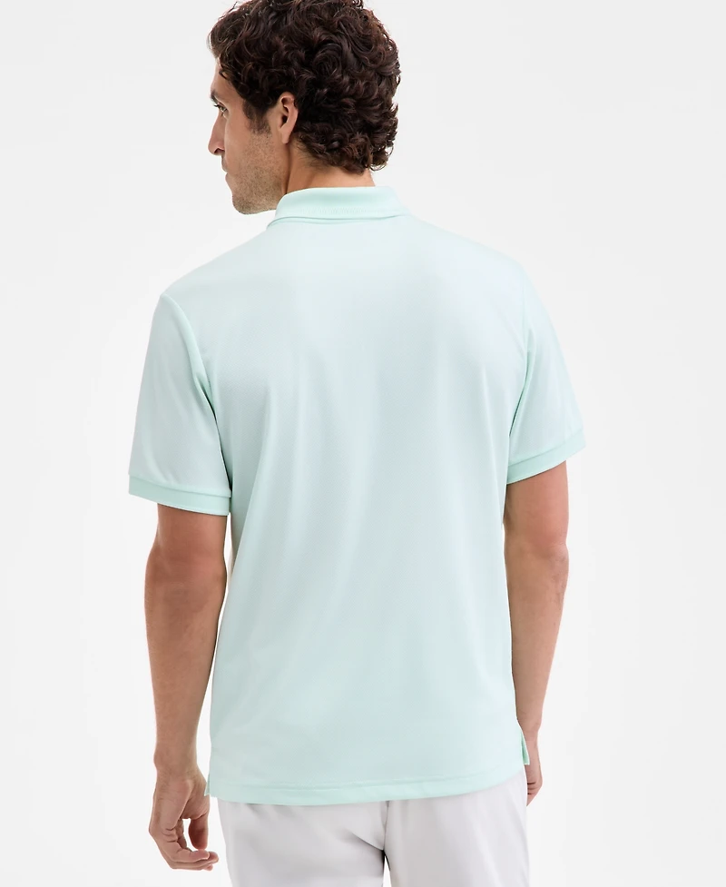 Alfani Men's Ottoman Short Sleeve Textured Quarter-Zip Polo Shirt