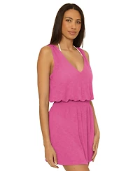 Becca Women's Breezy Basics Slub Knit Tunic Swim Cover-Up
