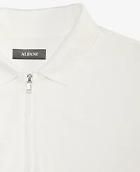 Alfani Men's Ottoman Short Sleeve Textured Quarter-Zip Polo Shirt