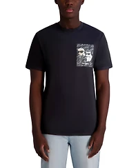 Karl Lagerfeld Paris Men's & Choupette Relaxed Fit Short Sleeve Signature Chest Graphic T-Shirt