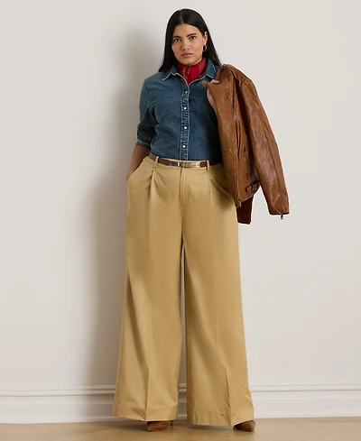 Lauren Ralph Plus Twill Denim Shirt