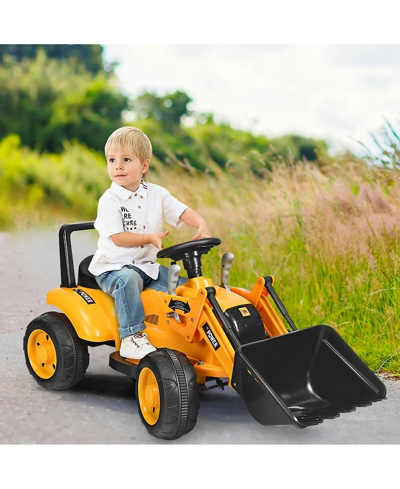 Gymax Kids Ride On Excavator Digger 6V Battery Powered Tractor w/Digging Bucket