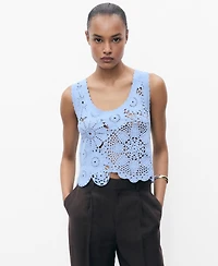 Mango Women's Flowers Crochet Top