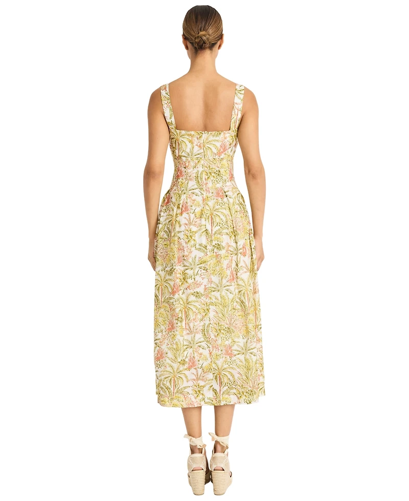 Maggy London Women's Printed Empire-Waist Midi Dress