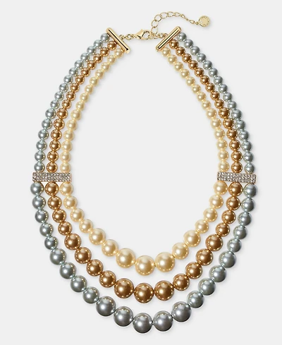 Charter Club Three-Row Statement Necklace, Macy's Exclusive