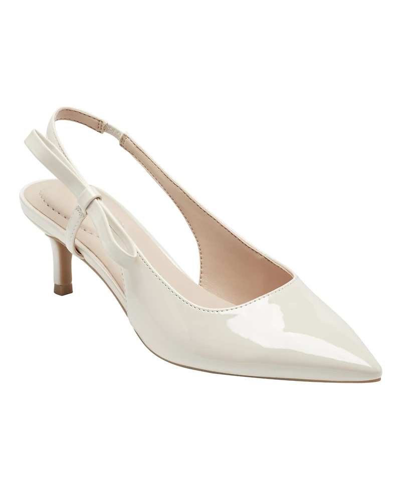 Bandolino Women's Alilac Bow Slingback Kitten Heel Pumps
