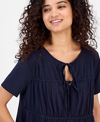 Nautica Jeans Women's Tie-Front Short-Sleeve Top