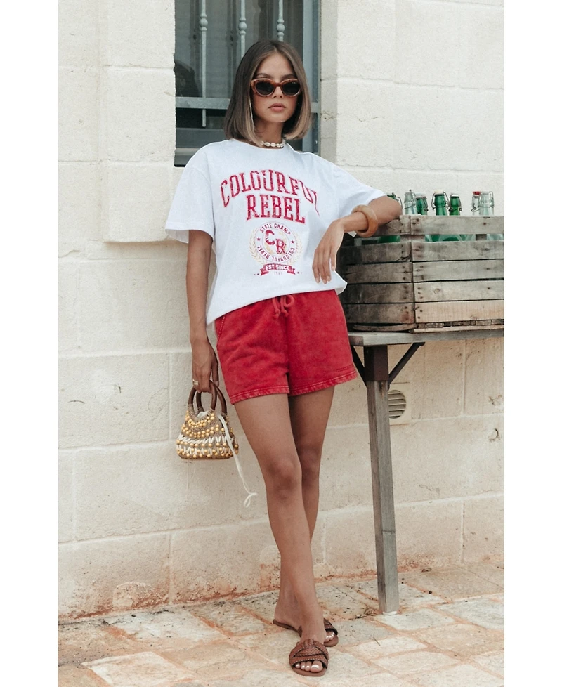Colourful Rebel Women's Cr Varsity Loosefit Tee