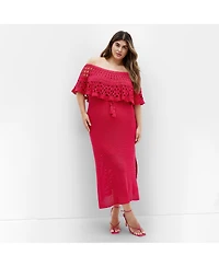 City Chic Women's Callie Crochet Dress