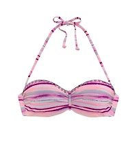 Lascana Women's Printed Crochet Bandeau Bikini Swimsuit Top Bra Sizing