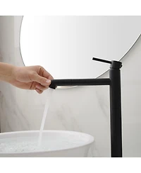 Greenspring Single Hole Single Handle Bathroom Vessel Sink Faucet With Supply Hose in Black Gold