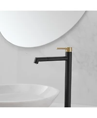 Greenspring Single Hole Handle Bathroom Vessel Sink Faucet With Supply Hose Black Gold