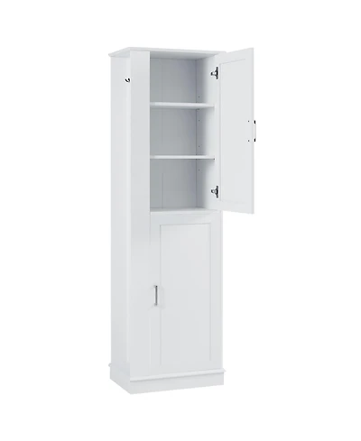 Casainc 68"H Tall Bathroom Cabinet with Hook and Adjustable Shelf, Freestanding Mdf
